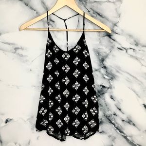 Black and white small Boho print tank top